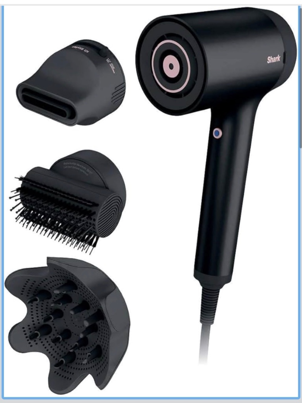 Shark HD125CO Hair Blow Dryer HyperAIR Fast-Drying with IQ 2-in-1